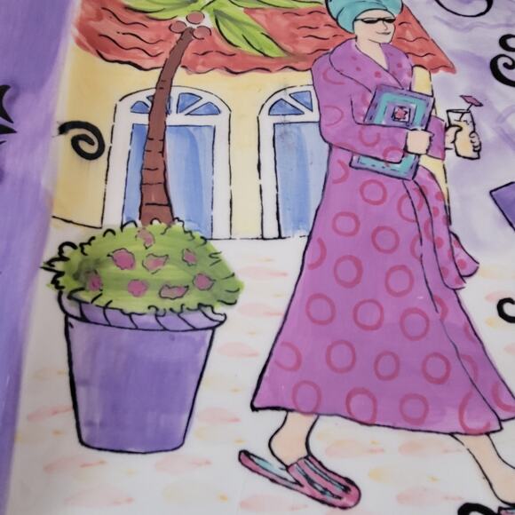 Certified International Jennifer Brinley Dinner Plates Spa Girl  Set of Two - Picture 5 of 8